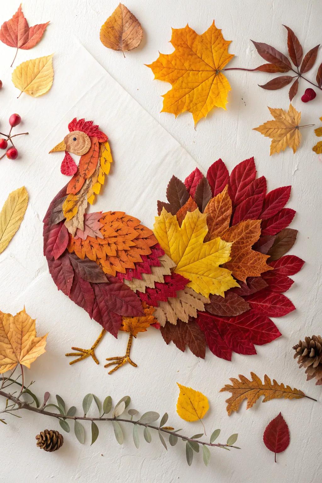 Welcome the outdoors inside through this endearing Foliage Turkey Picture, a flawless fusion of simplicity and vibrant autumnal splendor.