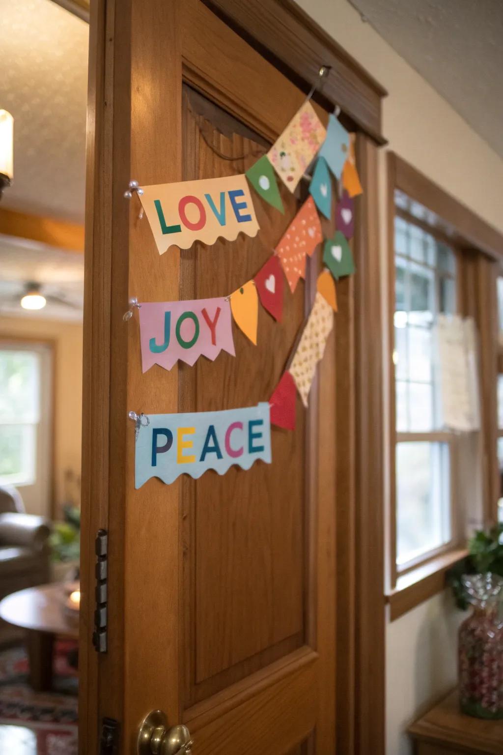 A cheerful garland of kind words casts a radiant glow of positivity.