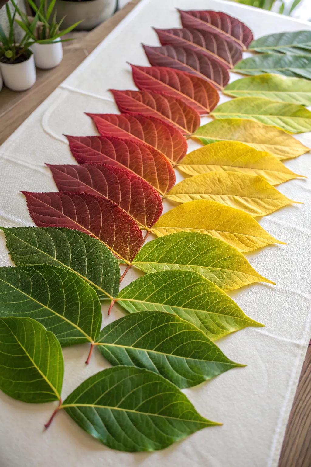 Embrace the splendor of nature with a foliage display that encapsulates the essence of the forest's color spectrum.