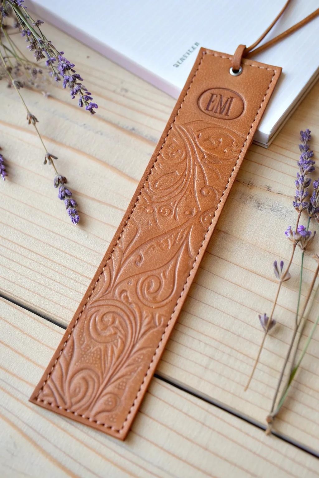 Enhance your reading with the enduring charm of an embossed leather bookmark.