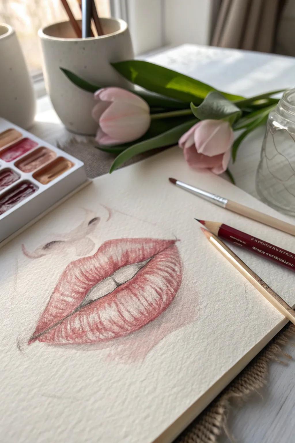 Discover the skill of shading to animate lips with striking authenticity.