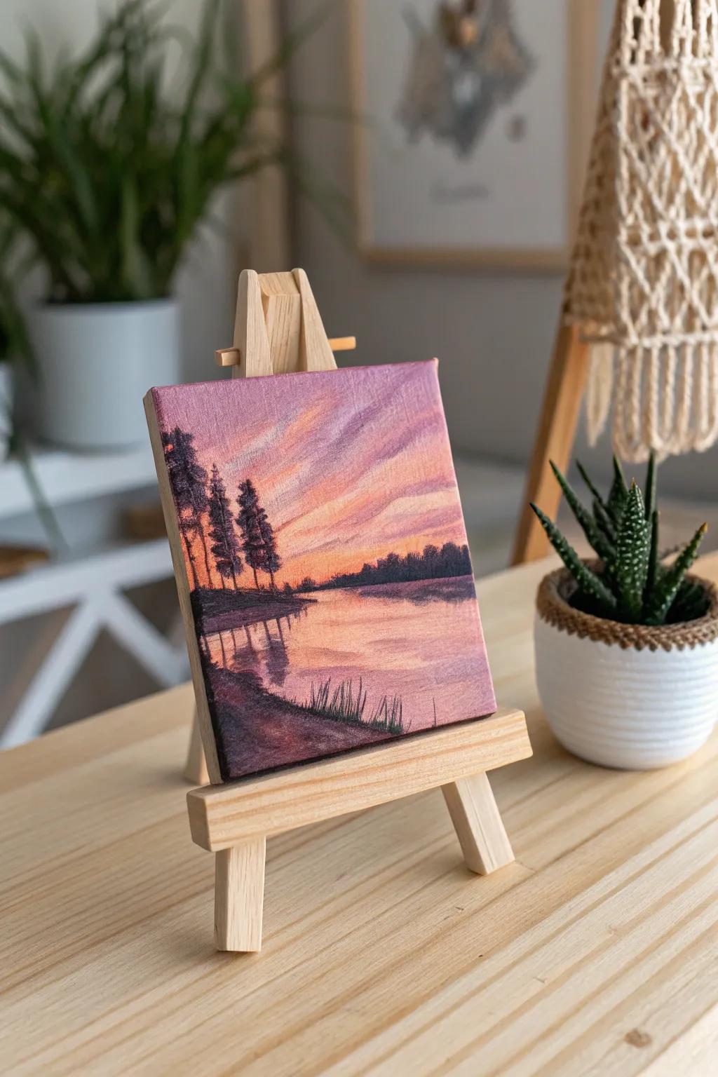Whispers of Nature: A Calm Miniature Sunset