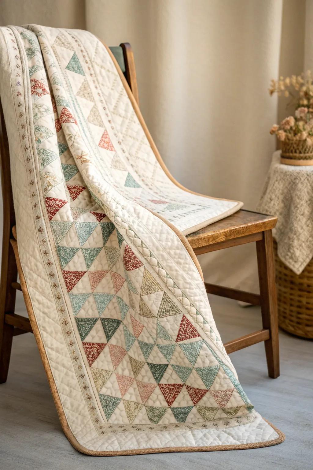 Enhance your quilting with refined geometric allure.