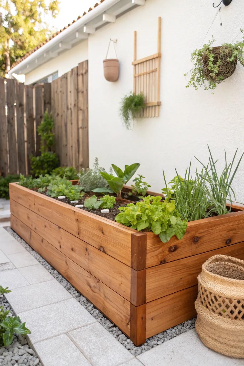Embrace cedar's inherent charm for a serene garden retreat.