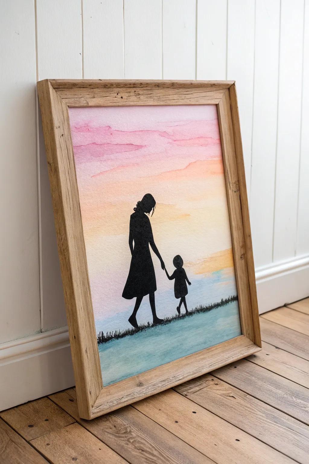 Honor the timeless bond through a minimalist silhouette, echoing love and connection. #MothersDayArt
