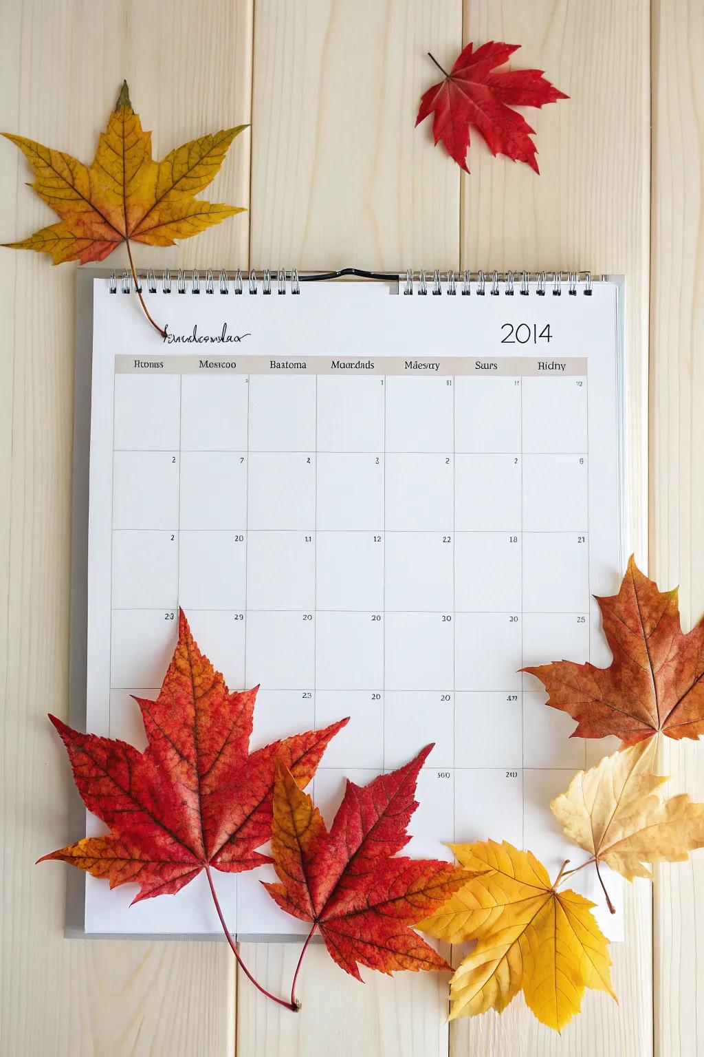 Embrace the comforting embrace of November with a gorgeous autumn leaf-framed calendar! 🍂✨ #ScandiBoho #CraftedSimplicity