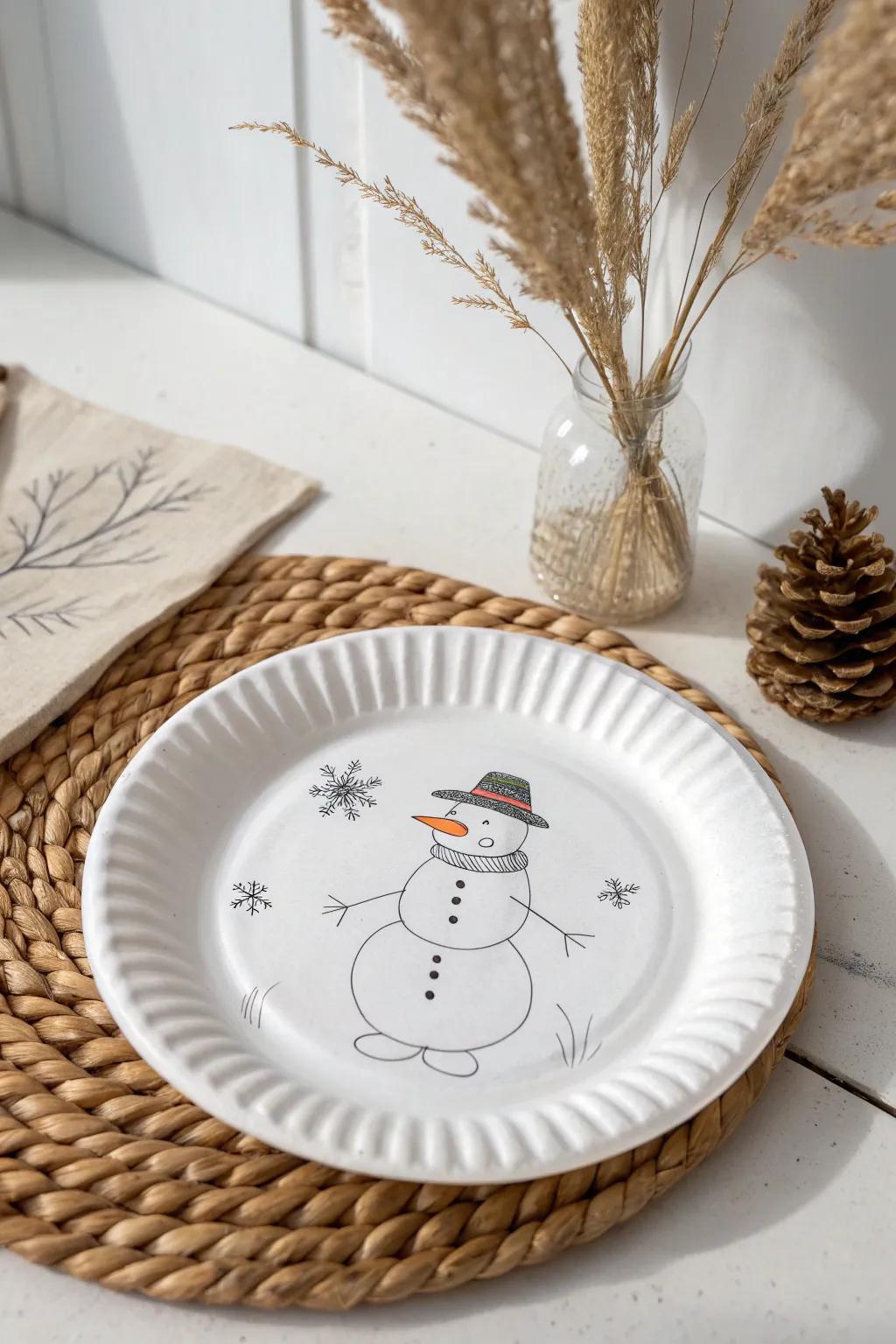 Relish the charm of flaw with a whimsical snowman drawing activity!
