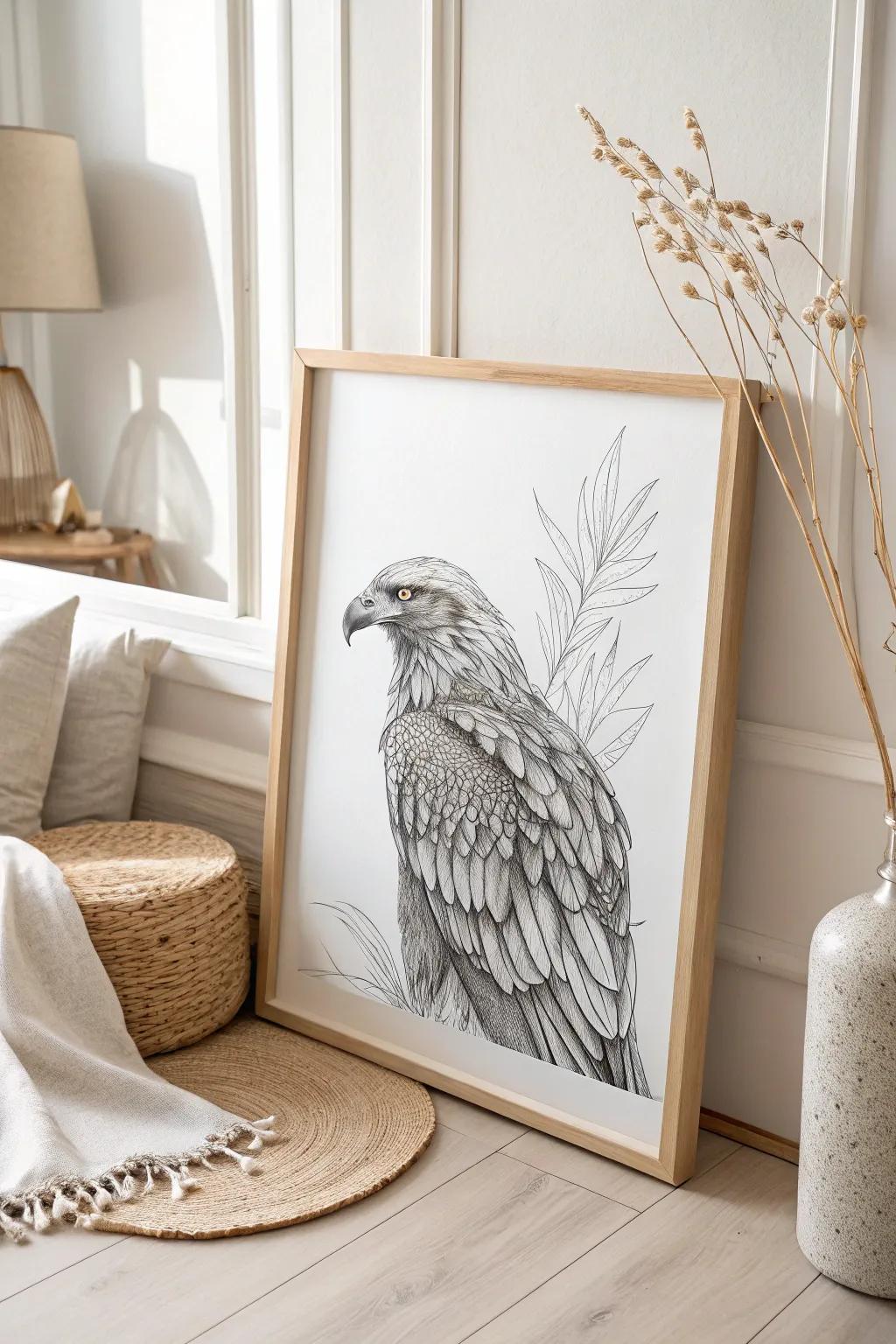 Embrace the sophistication of the natural world through magnificent pen artistry: a minimalist's aspiration with a Boho touch.