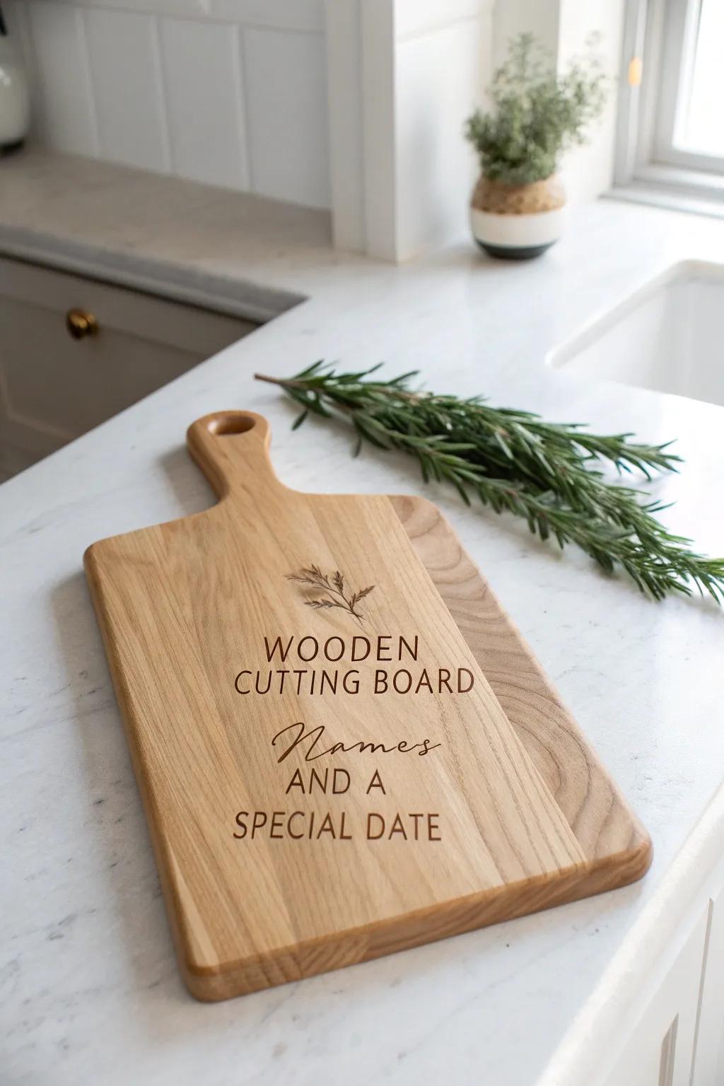 Savor each slice: A personalized cutting block that harmonizes refinement with cherished recollections.