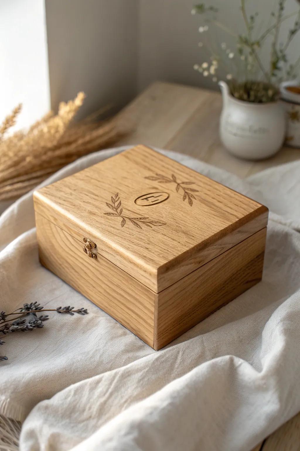 Experience the understated elegance of this engraved wooden keepsake, an ideal sanctuary for your cherished prayers.