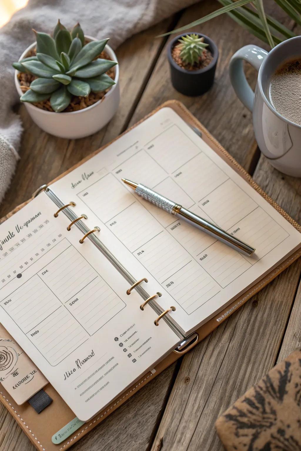 Commence your day with refinement and structure. #DailyScheduleKeeper #UnderstatedDesign