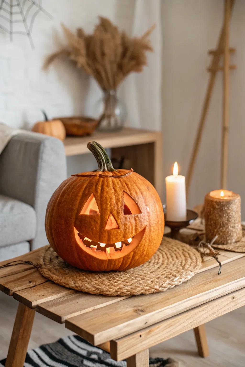 Relive the enchantment of bygone Halloweens with a classic Jack-o'-Lantern, where simplicity blends with ageless custom.