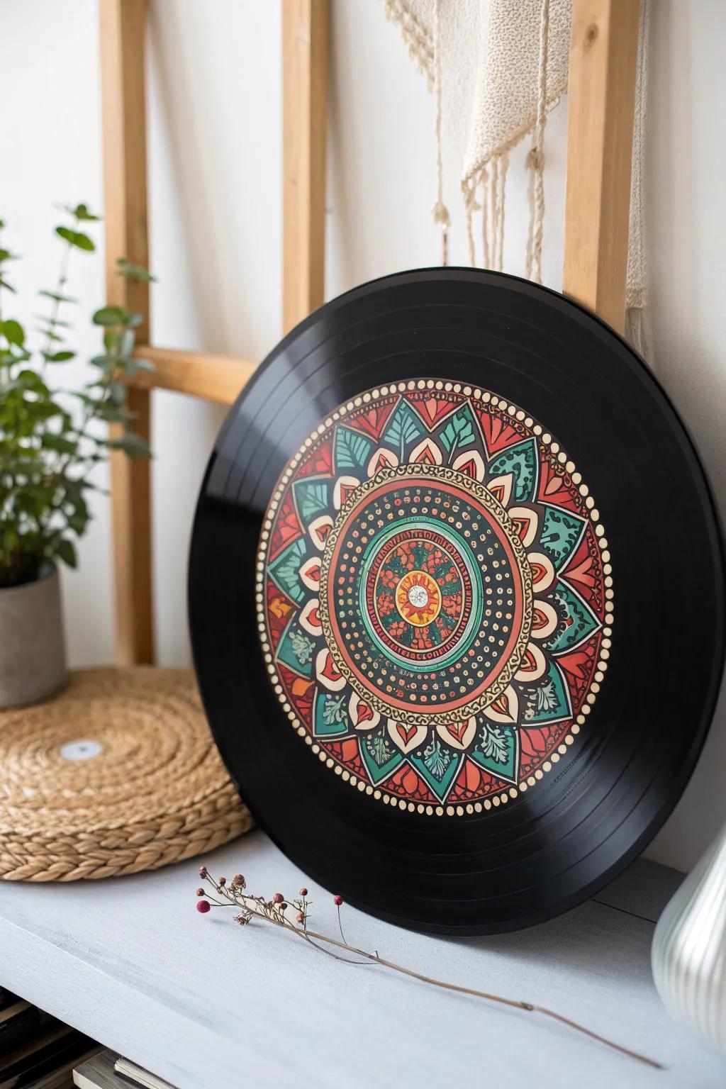 Immerse yourself in the tranquility of crafting mandalas on vinyl, a fusion of artistic expression and focused mindfulness.