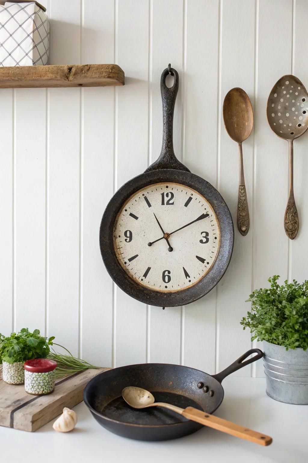 Time presented with subtle sophistication: Embrace ingenuity with this do-it-yourself culinary instrument clock.