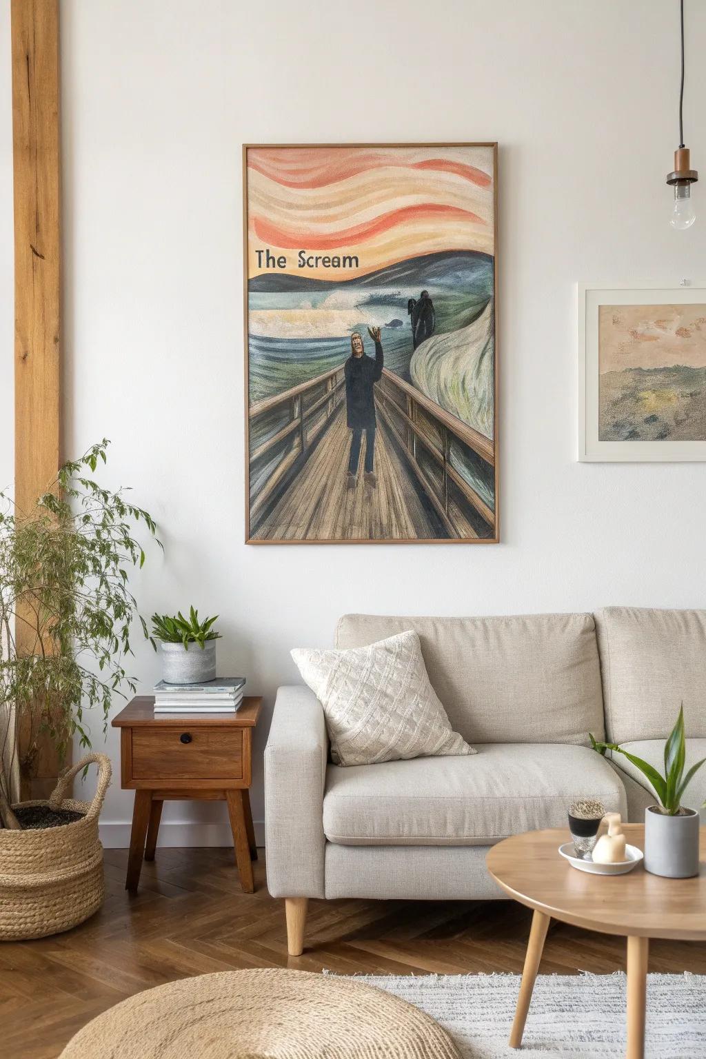 Enhance your dwelling with a subdued interpretation of a classic: Munch's 'The Scream'.