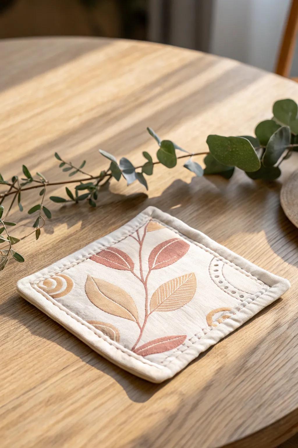 Beautify your coffee table using these stylish, handcrafted textile coasters, suitable for any season.