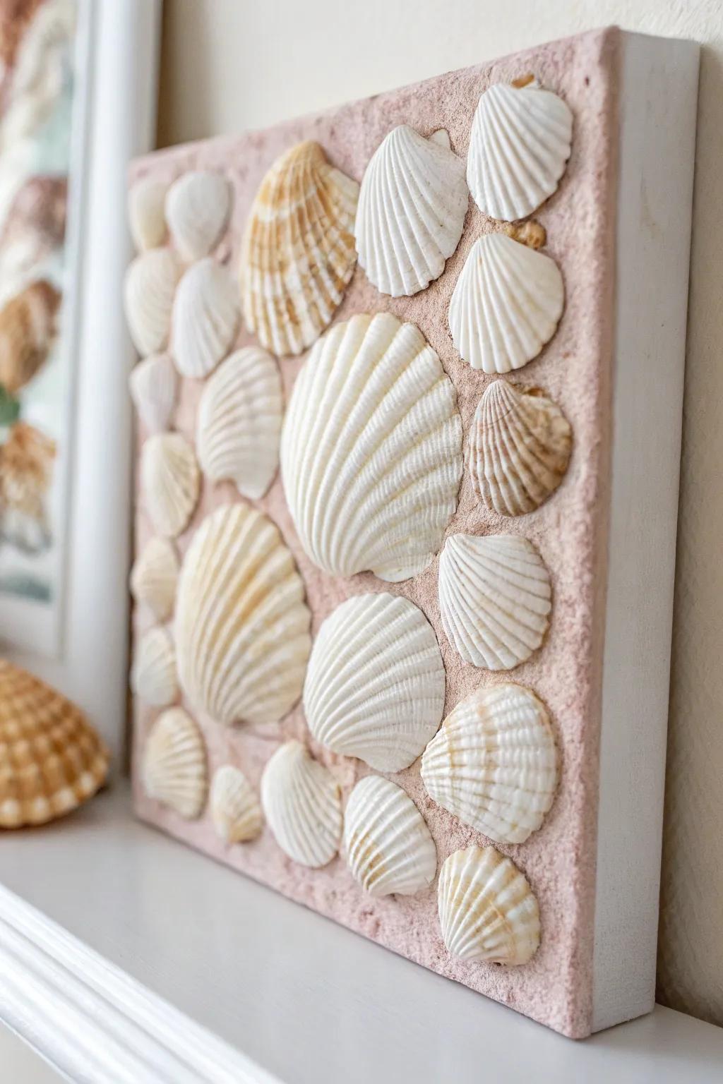 Convey the serene allure of the shoreline indoors through this refined seashell wall art, ideal for adding a dash of minimalist appeal to your area.