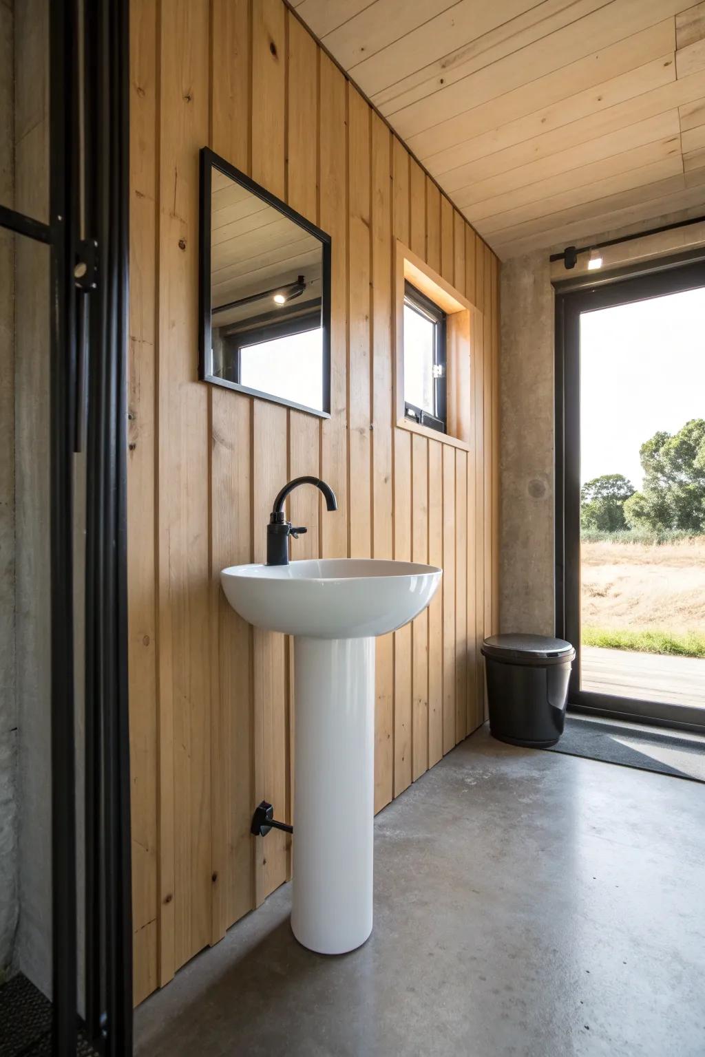 Embrace refined simplicity: discover stylish ease in bathrooms crafted from shipping containers.