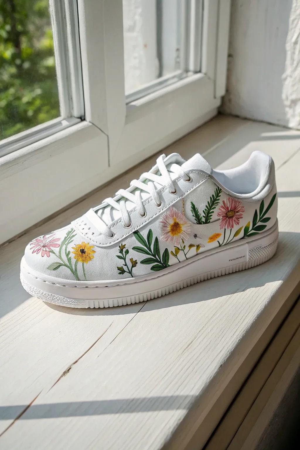Turn your kicks into a wearable garden with boho-chic floral designs.