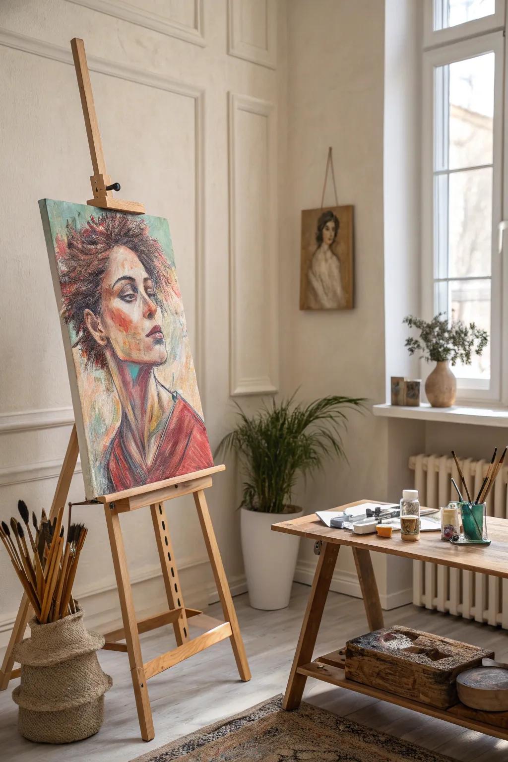 Seize the vibrancy of emotive portraits with striking colors and dynamic brush handling.