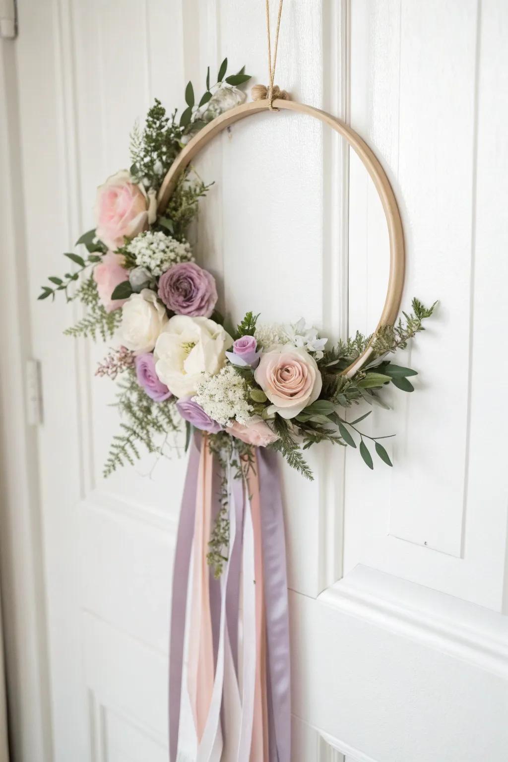 Seize the spirit of spring with this alluring blossom circle adornment, an ideal touch of refinement for any entryway.