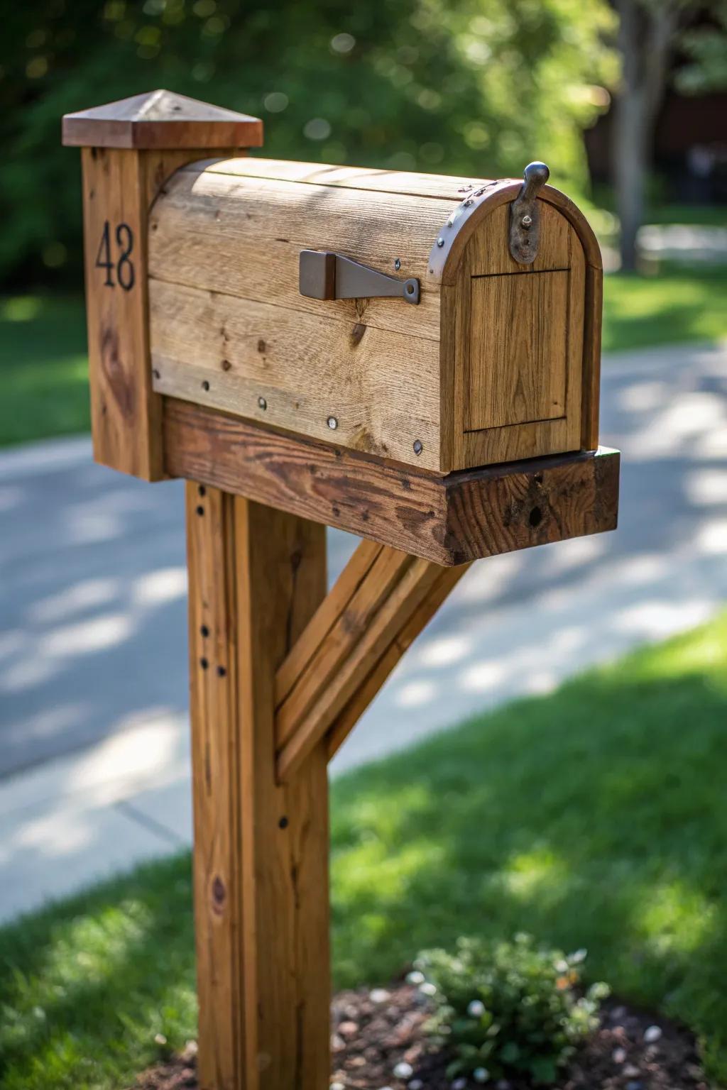 Celebrate enduring craftsmanship with a quaint timber mailbox pillar.