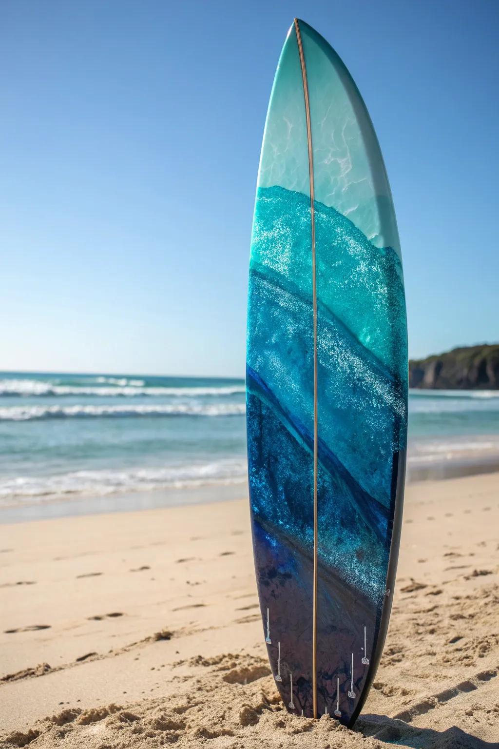 Glide on the waves with timeless ocean blues – where artistry converges with the sea.