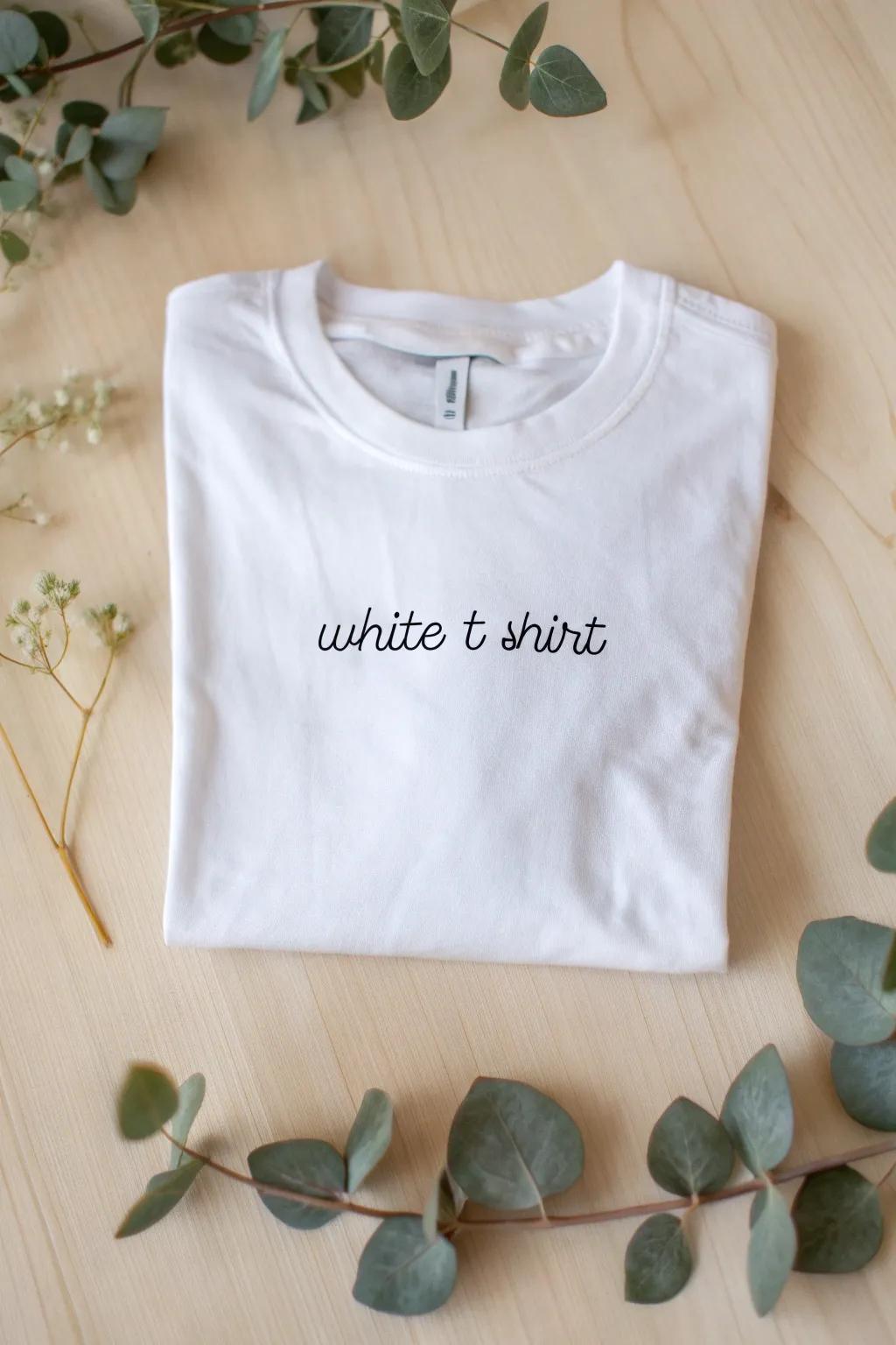 Allow your t-shirt to express your thoughts with minimalist text designs that speak volumes.