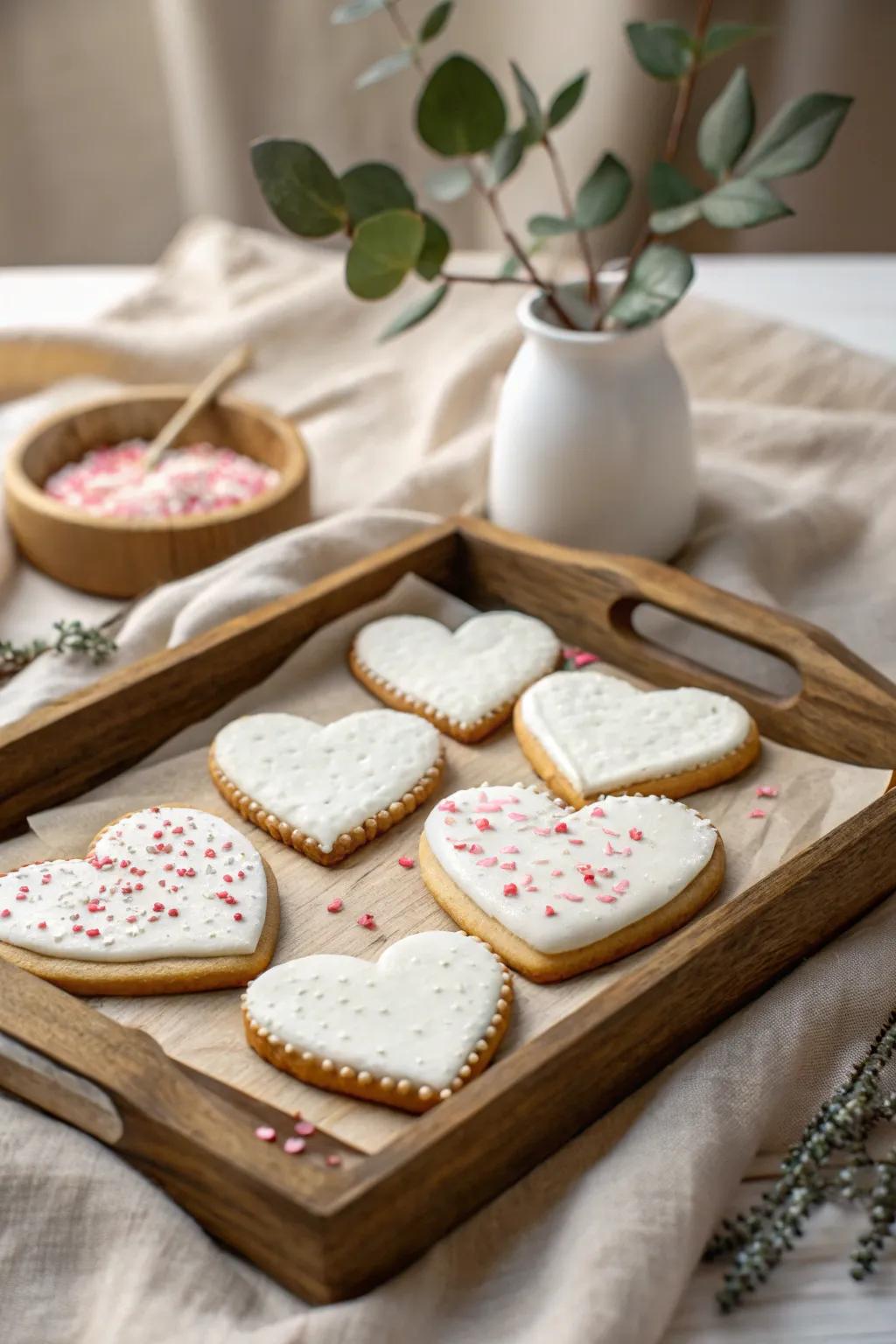 Bake affection: Affection-shaped cookies for treasured times.