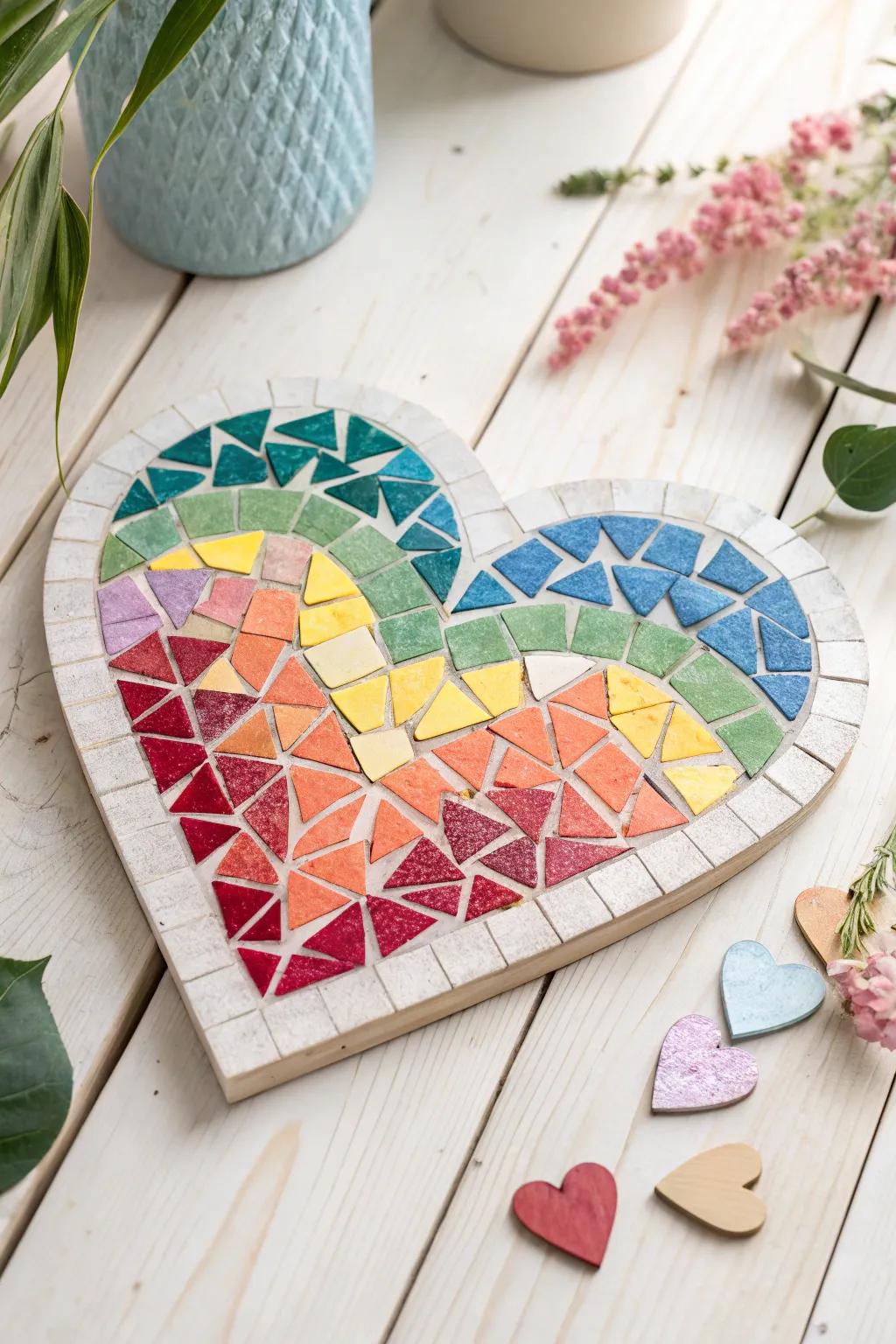 Made with affection: A lively heart fragment art piece that embodies the spirit of Valentine's ingenuity. 🌿❤️