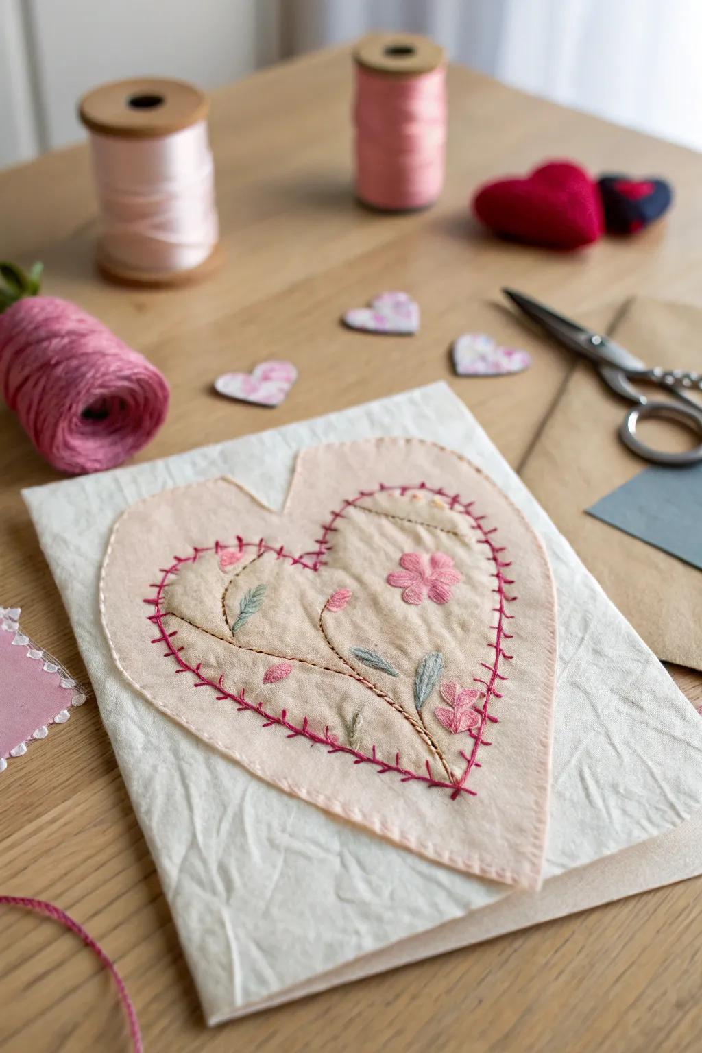 Create a distinctive expression of affection through handcrafted textile heart cards. They're ideal for introducing a personal element to this Valentine's Day!