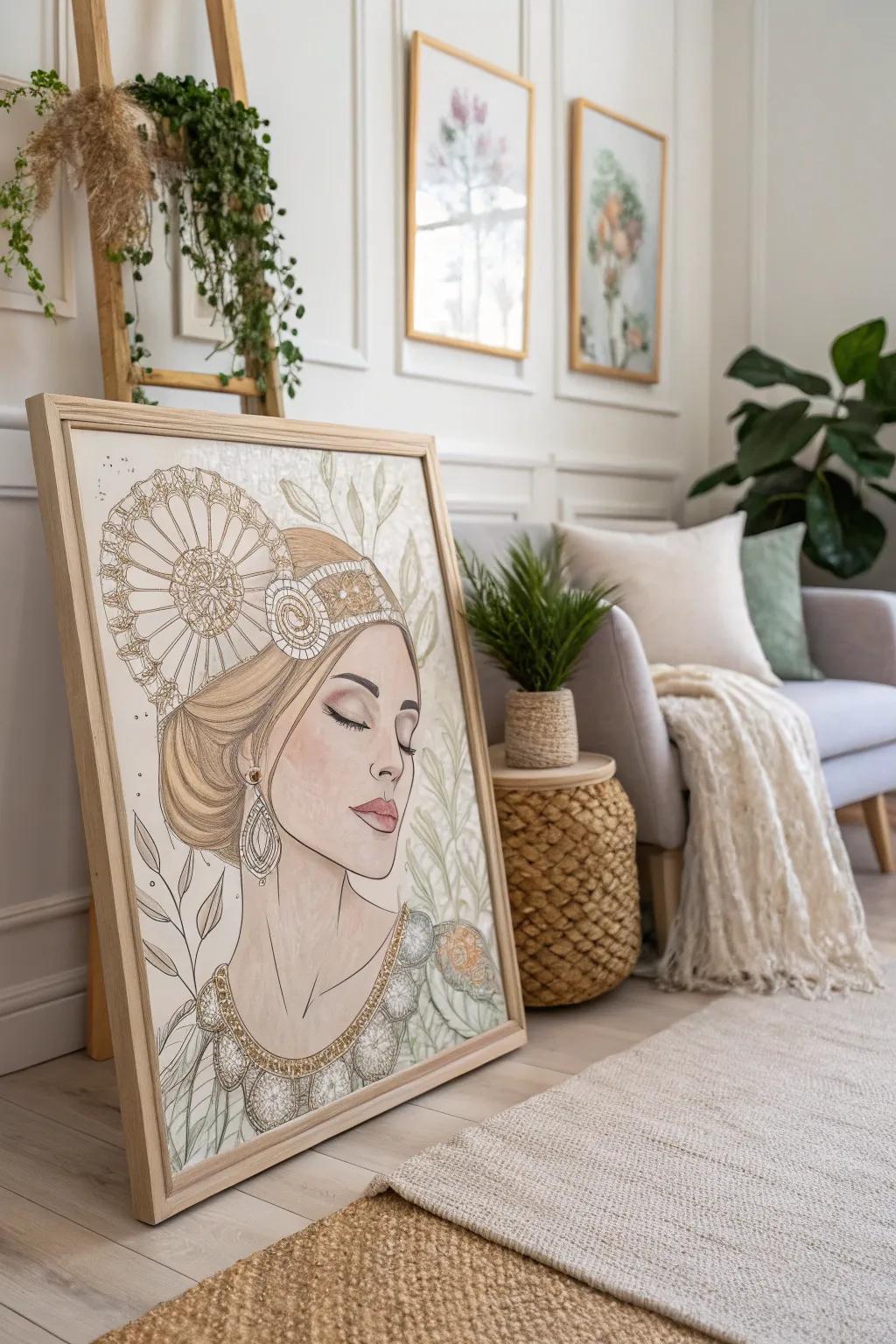 Elegance in every facet: Embark on the art of gem painting with tranquil portraits.
