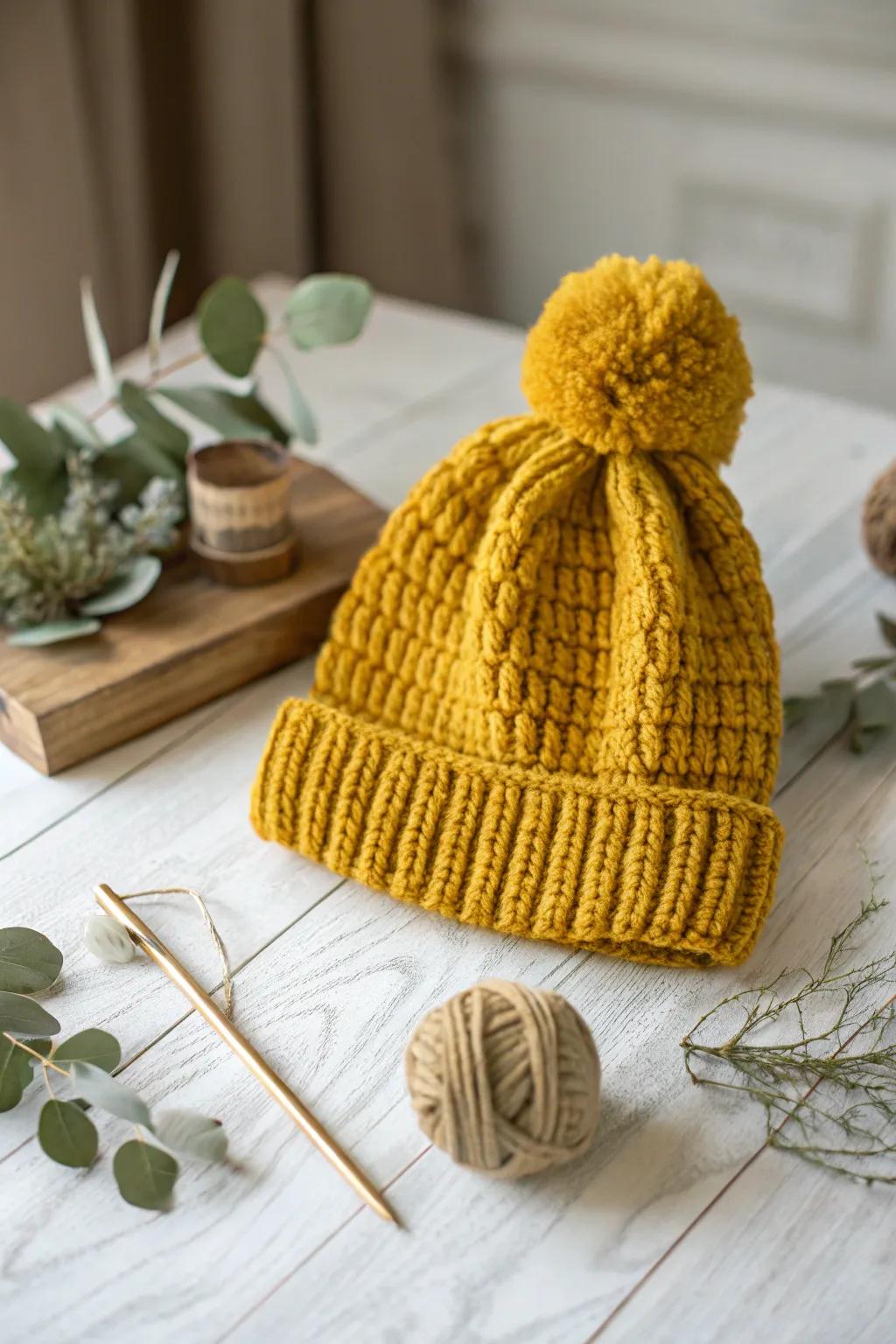Infuse your winter with a snug, plush bobble hat in vibrant hues! Ideal for combating those chilly days. #CrochetPassion #WinterComfort