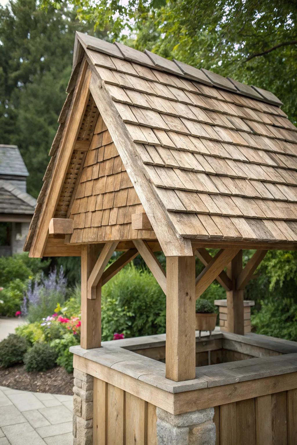 Timeless charm embraces expert craftsmanship with this classic gable roof design.