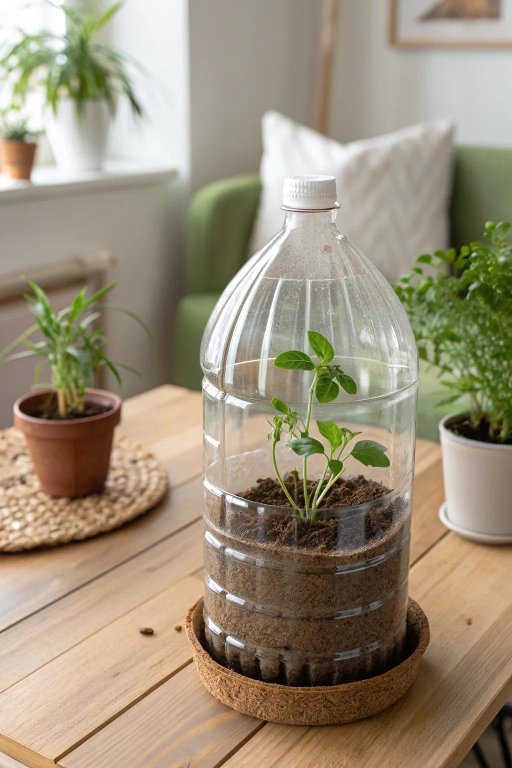 Cultivate your seedlings in style: Fashion your scaled-down hothouse from a simple bottle!
