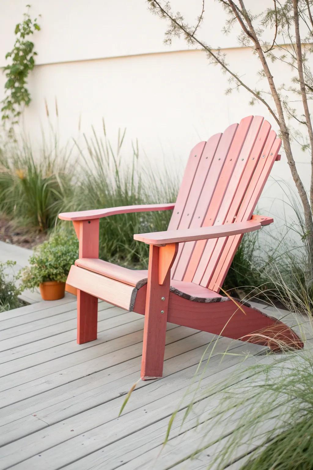 Transform your outdoor area with the effortless grandeur of a gradient Adirondack chair. #GradientGrandeur #ScandiBoho