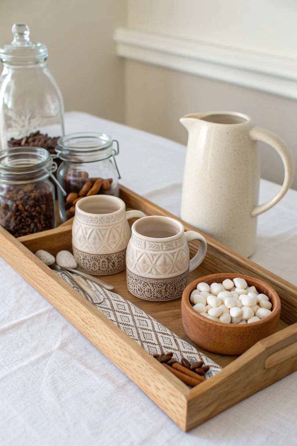 Warm hearts and palates through this captivating Design-Your-Own hot chocolate station arrangement!