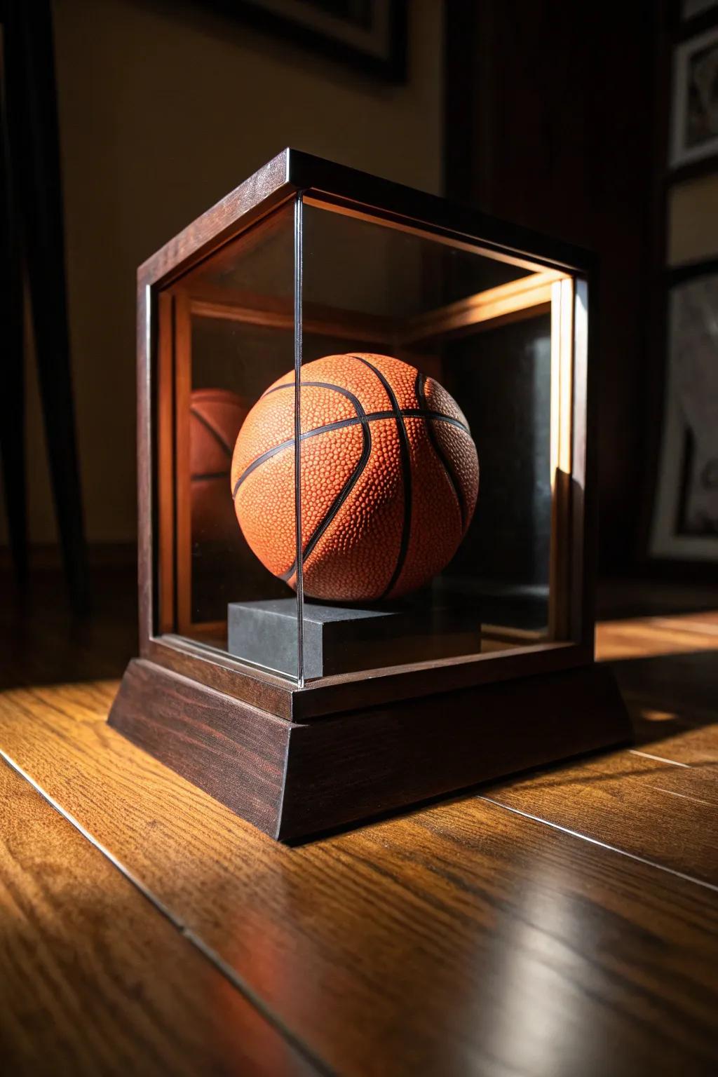 Enhance your area using this amazing 3D basketball display box.