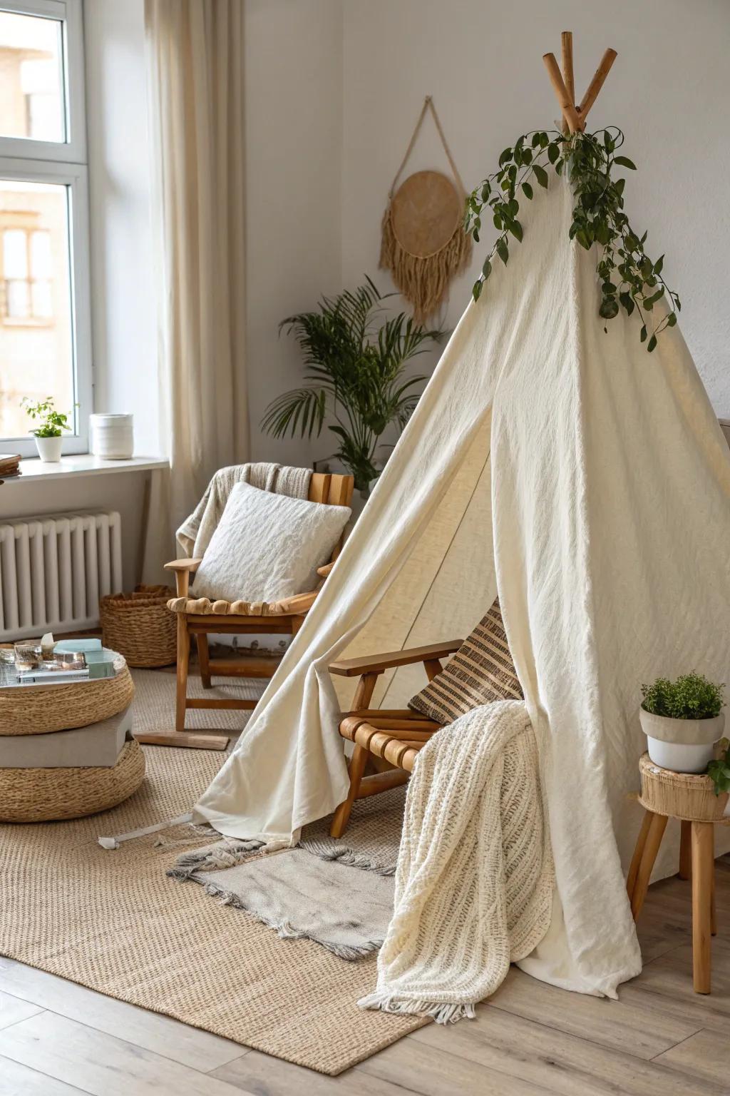 Usher the tranquility of nature indoors with a snug, minimalist hideaway.