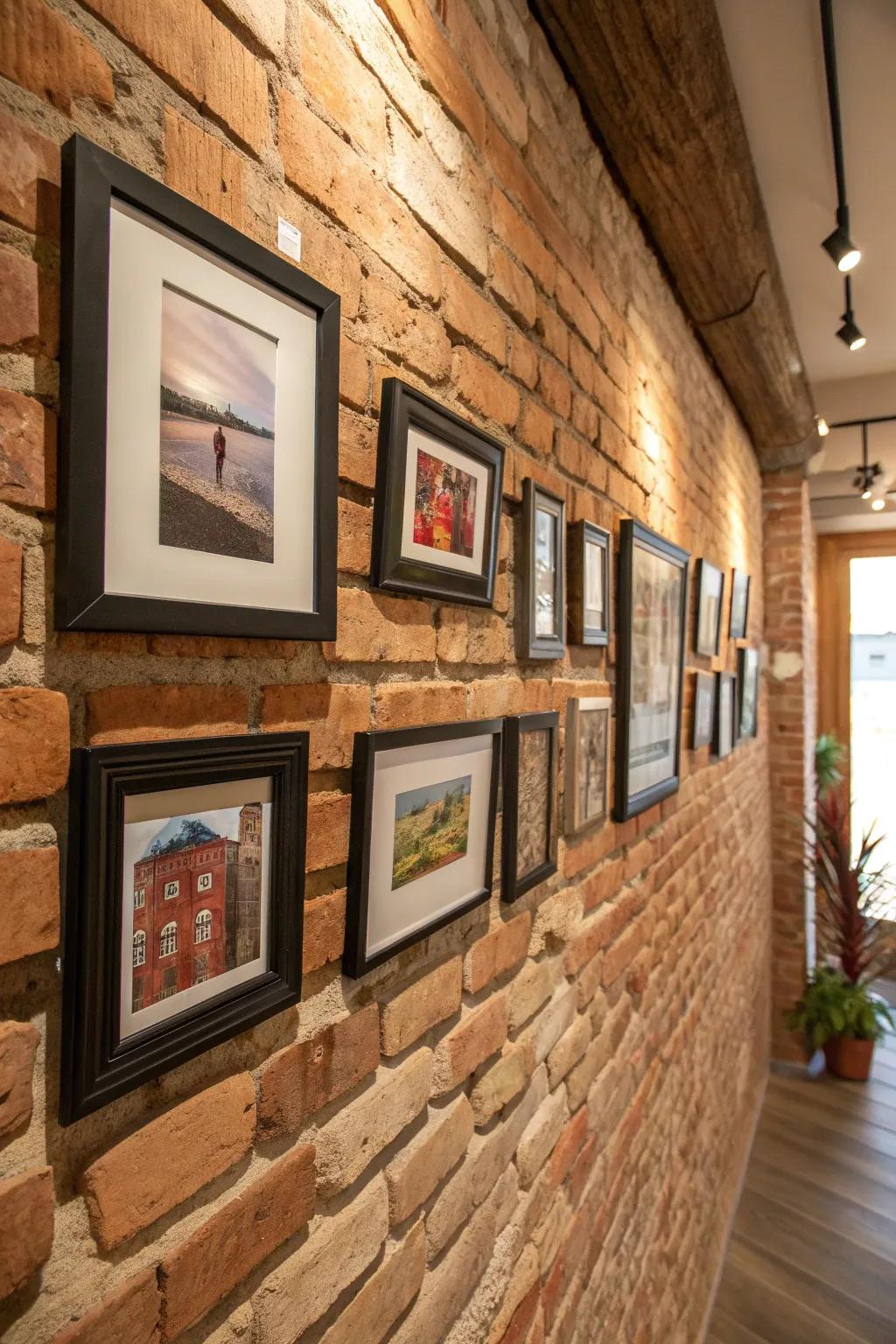 Craft your story on a brick canvas with a personalized mini gallery wall.