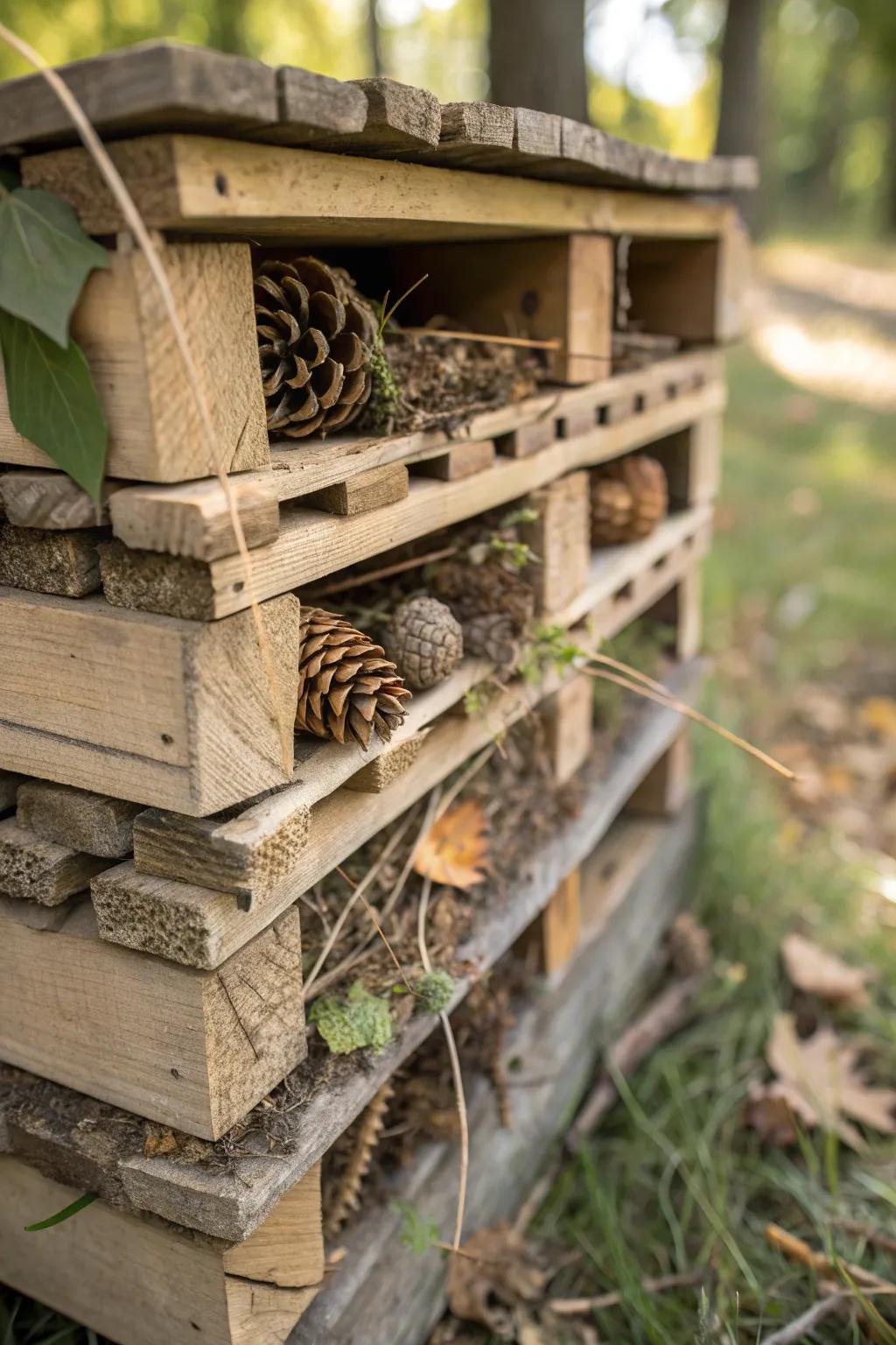 Transmute Antiquated Platforms into an Alluring Arranged Platform Castle—A Bug Hotel That Balances Utility with Panache!