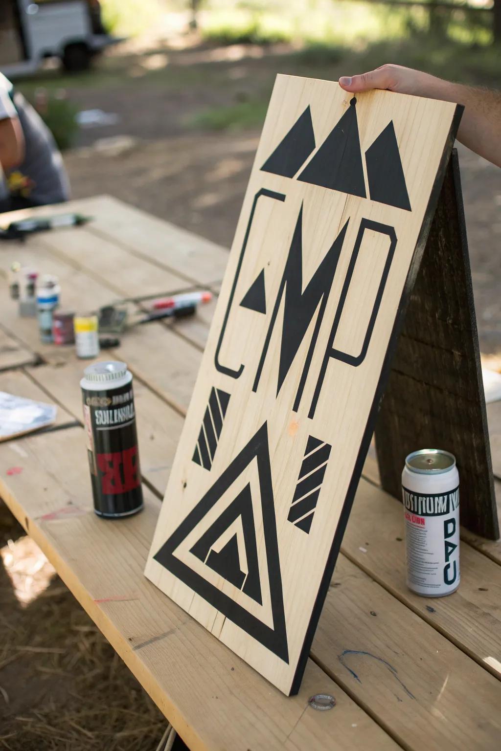 Elevate your campsite with a daring, contemporary outline spray pigment marker—where skill encounters ingenuity.
