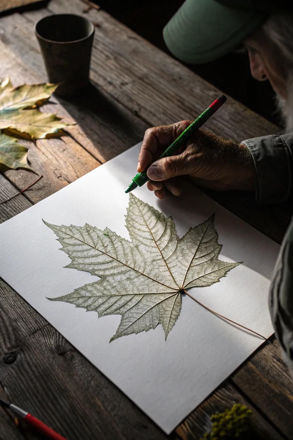Unleash creativity with nature's complex designs. #Craftsmanship #LeafArt