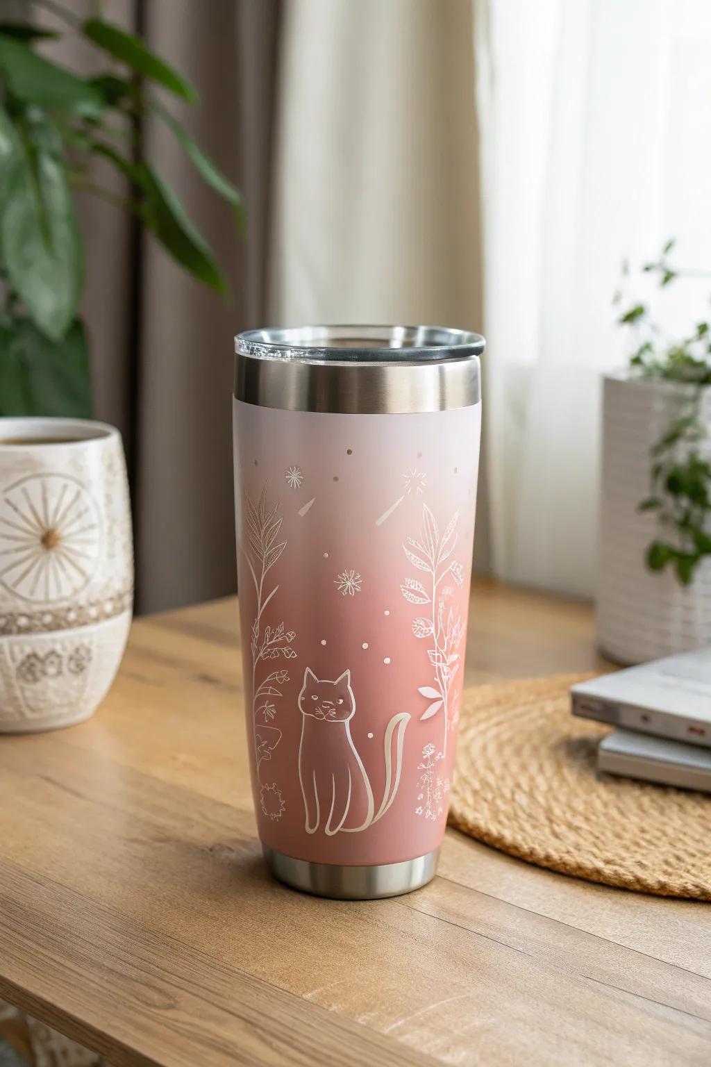 Experience the magic of a color-change cat tumbler—where minimalist design meets playful transformation.
