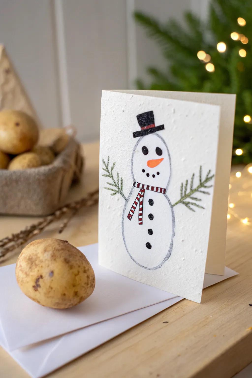 Fashion a hint of enchantment this Christmas with earth ball print snow person cards—where simplicity encounters festive allure.