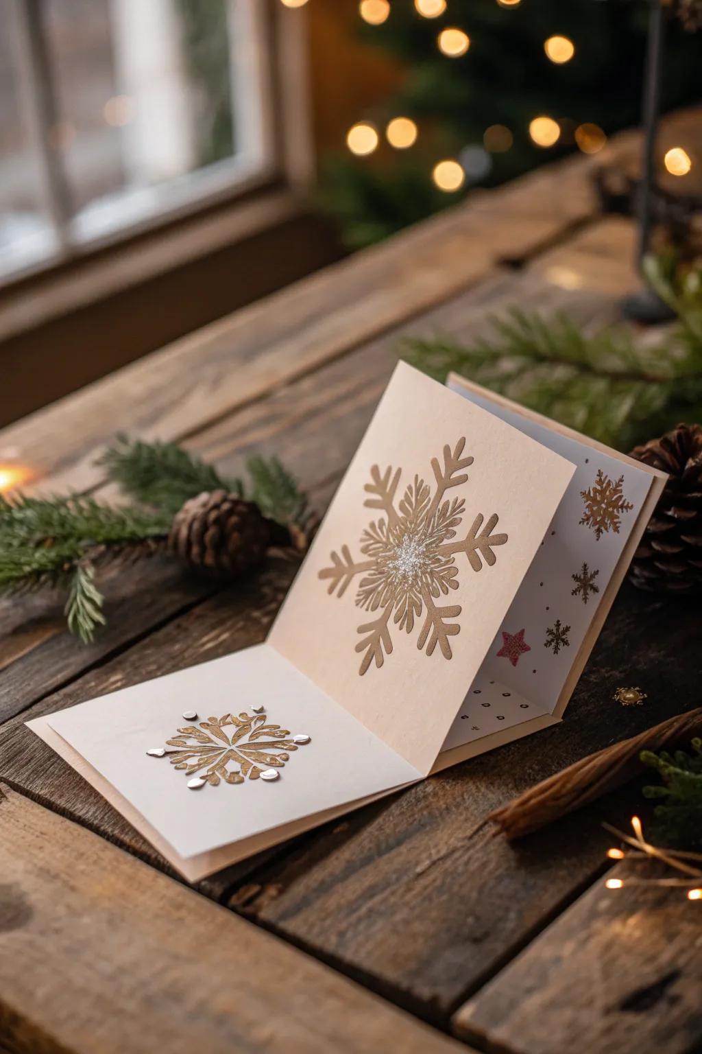 Astonish and captivate through a rise-up Christmas card that encapsulates the essence of minimalist elegance.