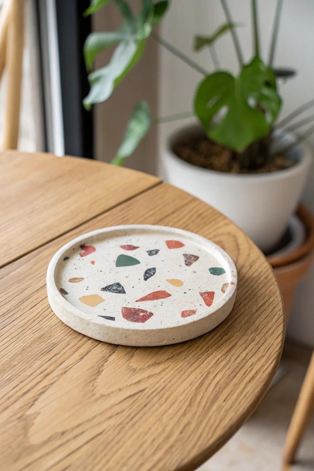 Elevate your space with the charm of terrazzo clay coasters, handcrafted for every occasion.