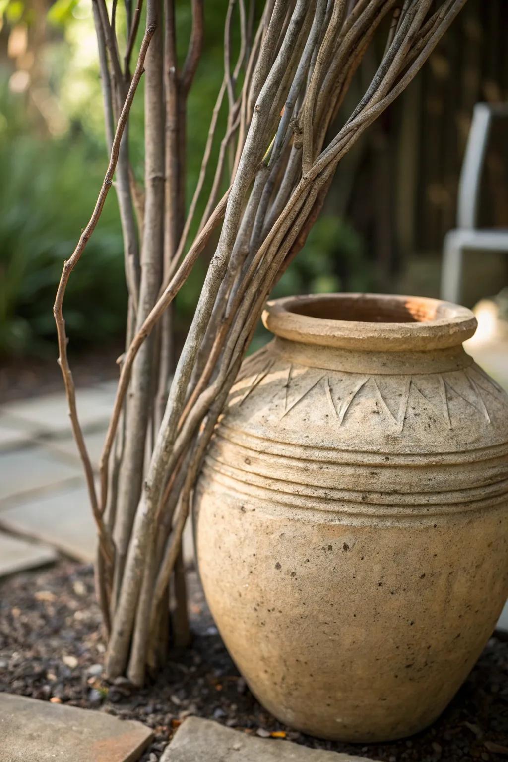 Embrace nature’s allure with this country-style branch vessel, a flawless amalgamation of minimalist and bohemian aesthetics.