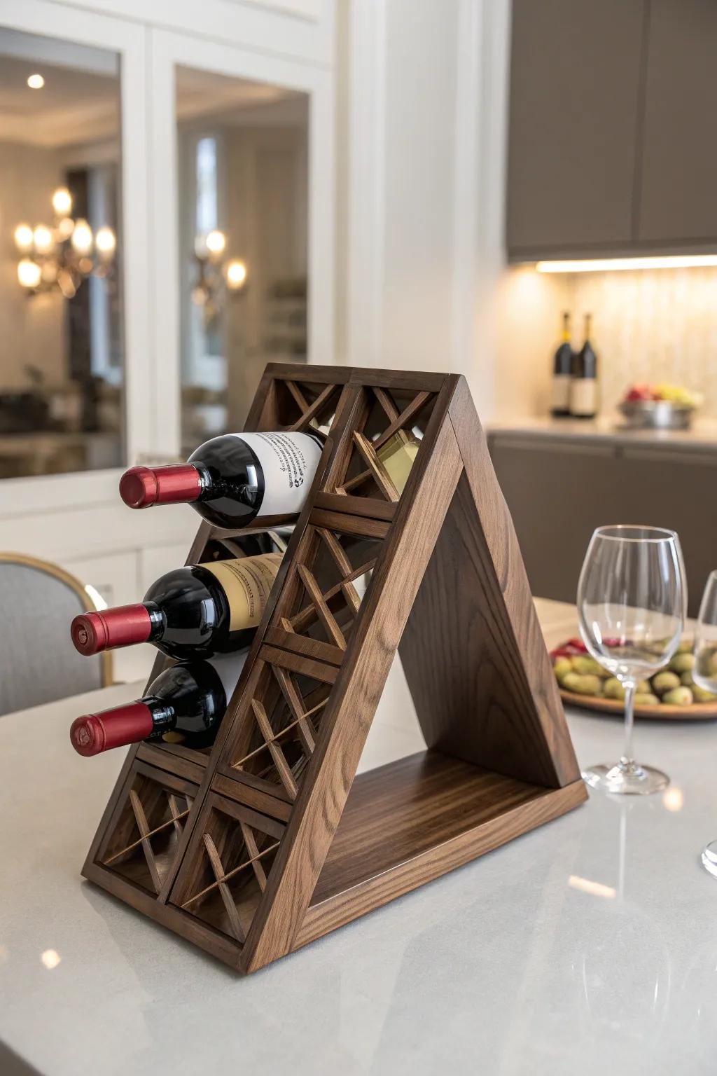 Elevate your area with a masterpiece of modern design: the CNC-crafted wine storage.