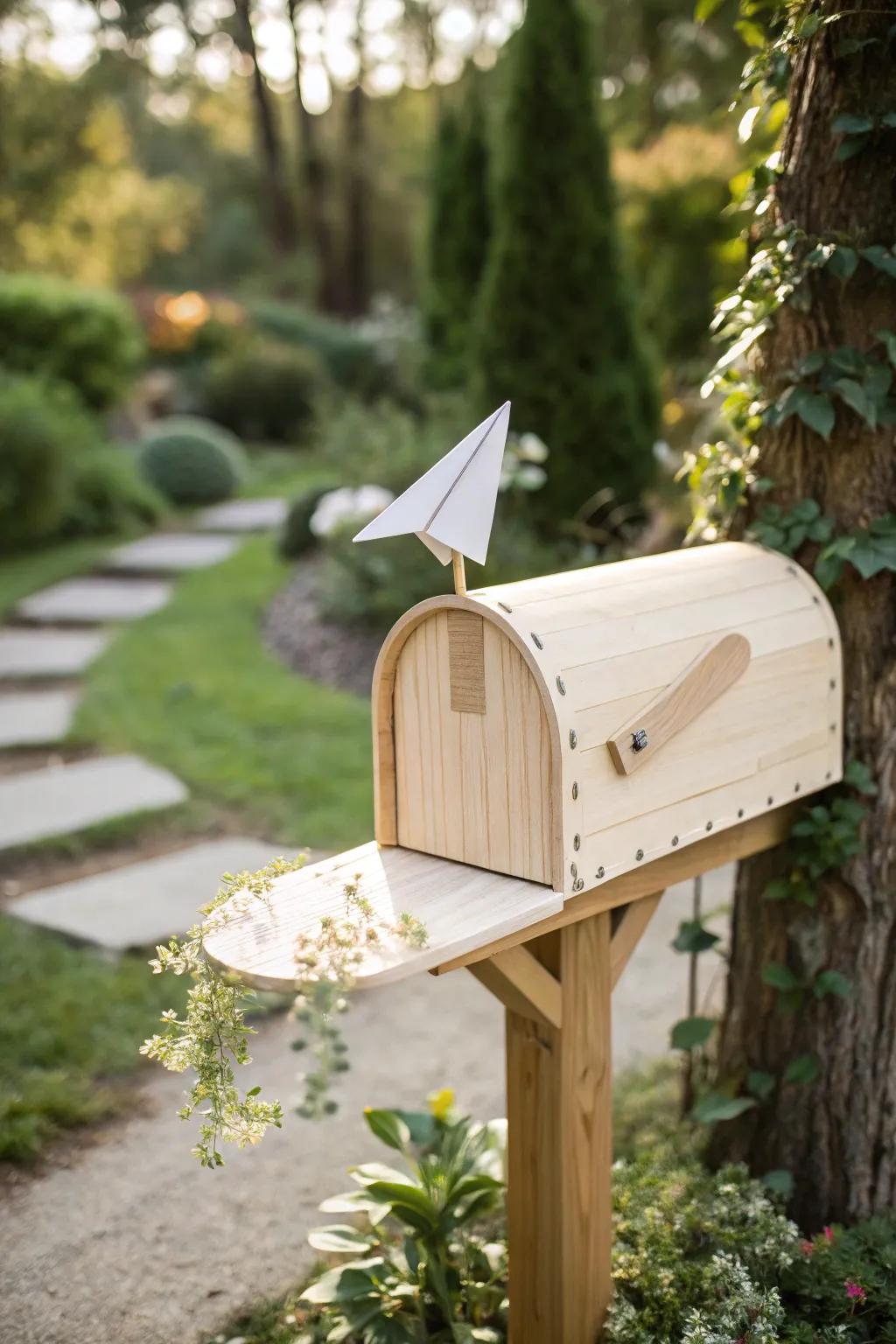 Allow your mail to soar with this whimsical paper glider mailbox, where imagination meets artistry.